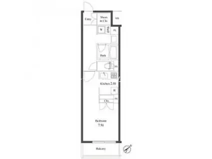 プライマル小石川(1K/3階)の間取り写真