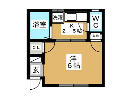 ヴェルデ戸越(1K/1階)の間取り写真