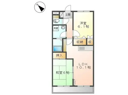 ノーブルパレスII(2LDK/2階)の間取り写真