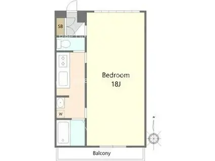 COTE D AZUR(1K/4階)の間取り写真