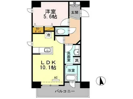 HALEAKALA岡本(1LDK/7階)の間取り写真