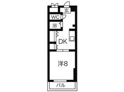 メゾンラフィネ(1DK/4階)の間取り写真