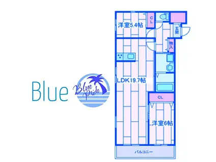 グリーングレイス(2LDK/3階)の間取り写真