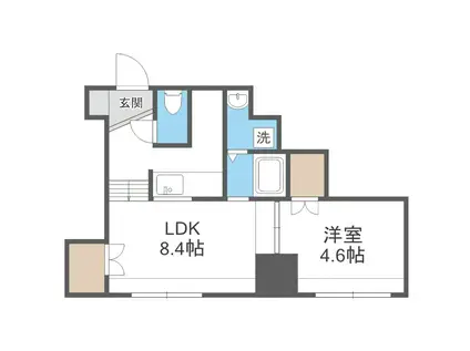 フロントコート南平岸(1LDK/2階)の間取り写真
