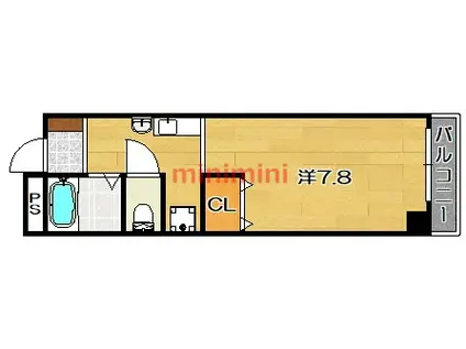 ドマーニ(ワンルーム/5階)の間取り写真