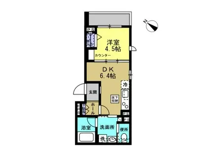 PUFF(1DK/1階)の間取り写真