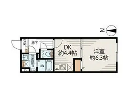 アルファ南千住(1DK/3階)の間取り写真