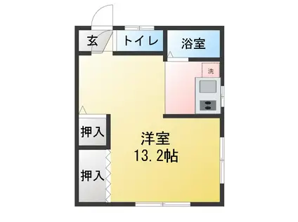 第3大川荘(1K/2階)の間取り写真