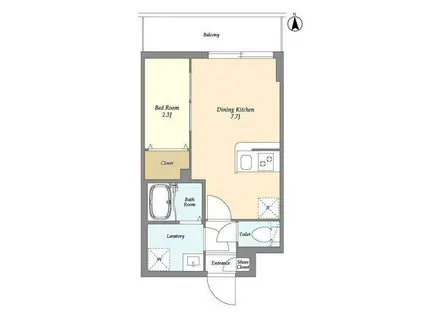 アルファコート五反野(1DK/5階)の間取り写真