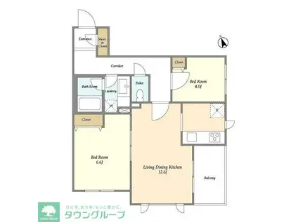 アプリーレ南荻窪(2LDK/2階)の間取り写真