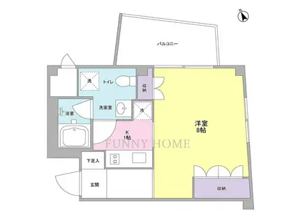 ソヨカゼテラス永福町(1K/4階)の間取り写真