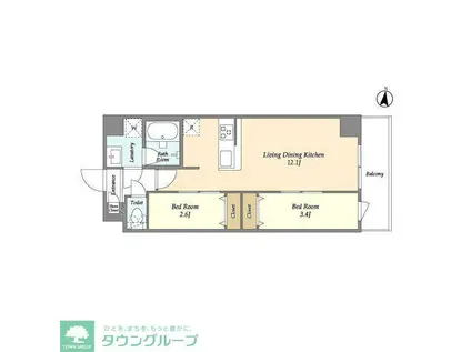 アルファコート梅島(2LDK/5階)の間取り写真