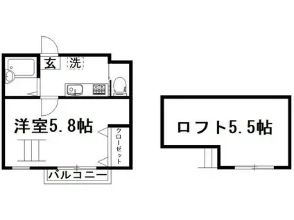 アイランドコロニー(1K/1階)の間取り写真