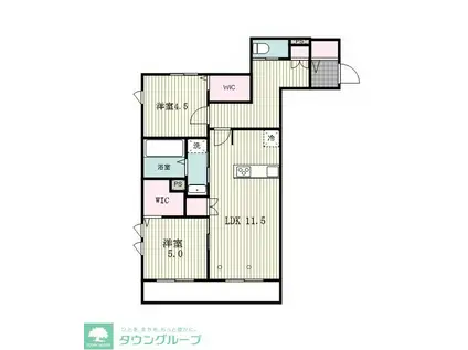 アルテ湘南台(2LDK/1階)の間取り写真