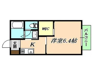 サーフサイドレジデンス須磨(1K/2階)の間取り写真