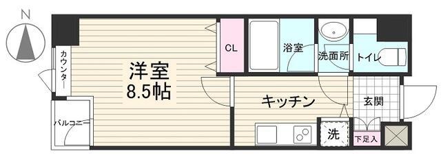 つくばエクスプレス 六町駅 徒歩3分 6階建 築16年(1K/2階)の間取り写真