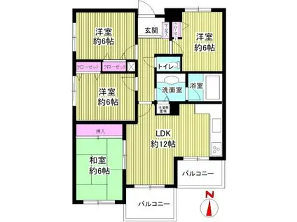 パークサイド野川公園(4LDK/2階)の間取り写真