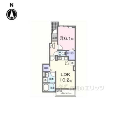 ポンテリブロK・Ⅰ(1LDK/1階)の間取り写真