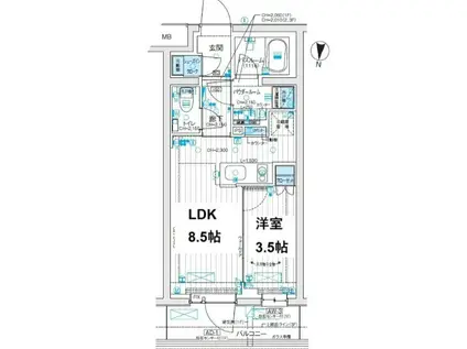 パレステージ練馬III(1LDK/3階)の間取り写真