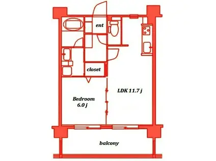 クリオ南太田(1LDK/7階)の間取り写真