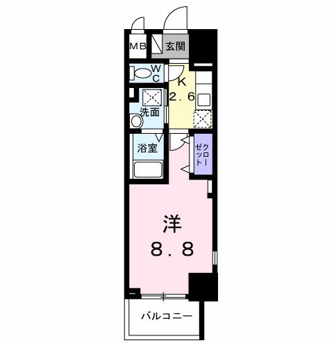 BRIGHT GATE 名古屋(1K/3階)の間取り写真
