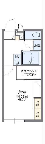 レオパレスメルベーユ竹ノ内(1K/2階)の間取り写真