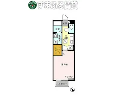 ボン・ヴォヤージュB(1K/1階)の間取り写真