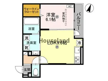 D-GRACE秋月(1LDK/2階)の間取り写真