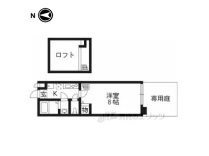 ロフティ芦山寺(1K/1階)の間取り写真