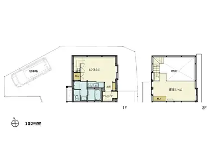 KURA(1LDK/1階)の間取り写真
