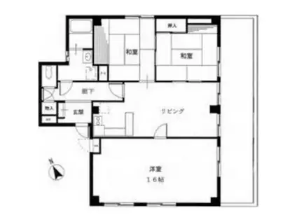 セントラルマンション(3LDK/1階)の間取り写真