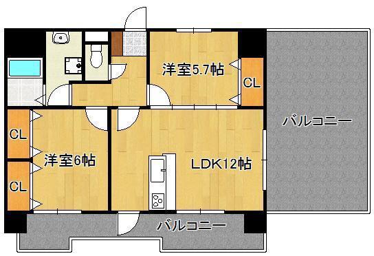 ETRANGE(2LDK/7階)の間取り写真
