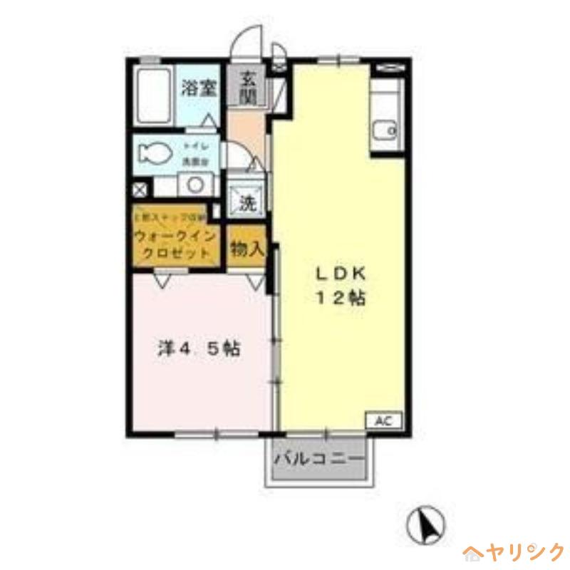 グランブルー(1LDK/2階)の間取り写真