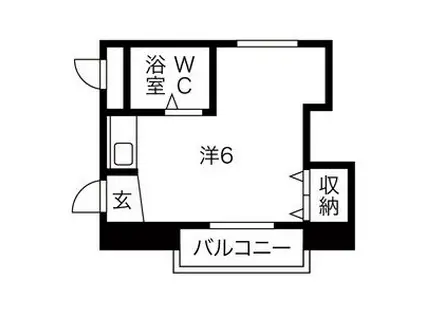 鶴田マンション(ワンルーム/3階)の間取り写真