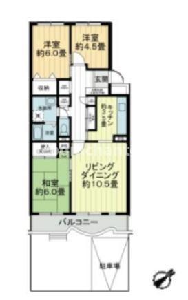 テレパレス日限山(3LDK/1階)の間取り写真