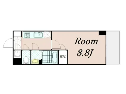 エスプレイス京都RAKUNAN(1K/5階)の間取り写真