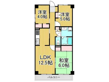 ドエル葛飾(3LDK/3階)の間取り写真