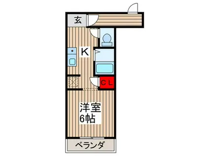 Sマンション上野(1K/1階)の間取り写真
