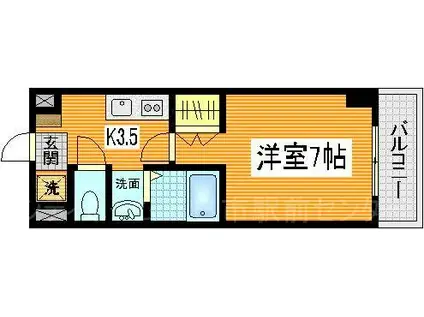 リバーサイド夢園(1K/3階)の間取り写真