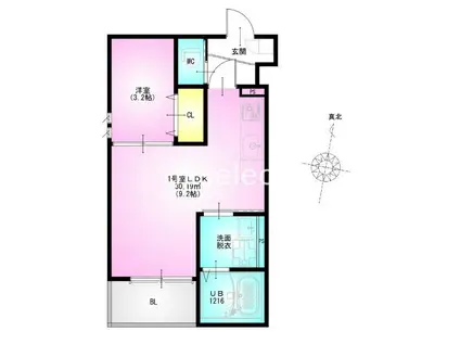 REGALEST 祐光(1LDK/1階)の間取り写真