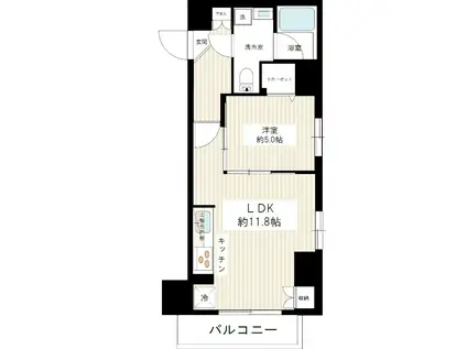 ライジングプレイス浅草五番館(1LDK/10階)の間取り写真