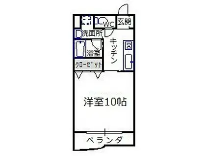 正気屋ハイツS棟(1K/3階)の間取り写真