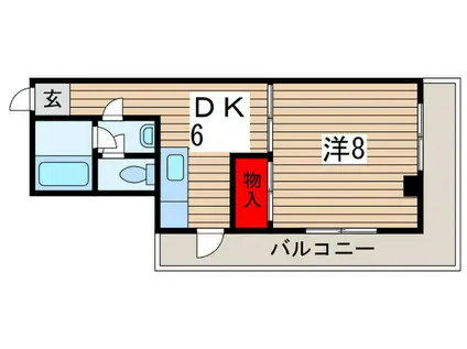 山田ビル(1DK/2階)の間取り写真