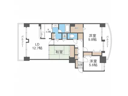 パールコート桑園中央壱番館(3LDK/9階)の間取り写真