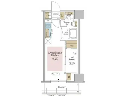 アーバネックス東京八丁堀(1LDK/4階)の間取り写真