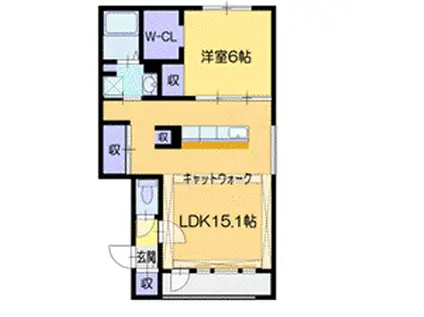 ネコフィーノ本郷通(1LDK/2階)の間取り写真