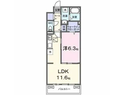 メゾン・ド・フロレゾン(1LDK/1階)の間取り写真