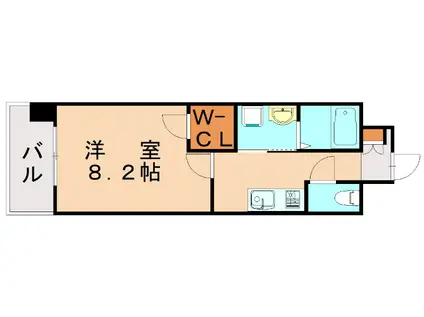 ギャラクシーヴィーラブライト(1K/2階)の間取り写真