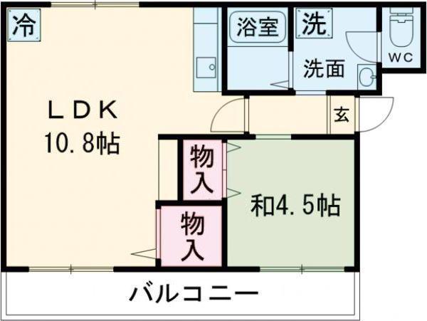 ふくろやマンション(1LDK/1階)の間取り写真