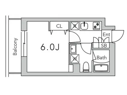 GRANDUO経堂16(1K/4階)の間取り写真